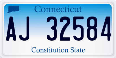CT license plate AJ32584