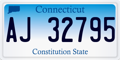 CT license plate AJ32795