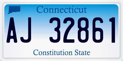 CT license plate AJ32861