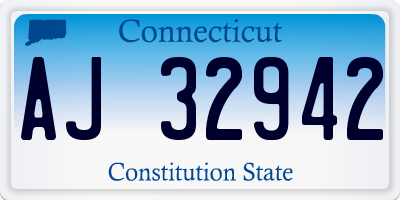 CT license plate AJ32942