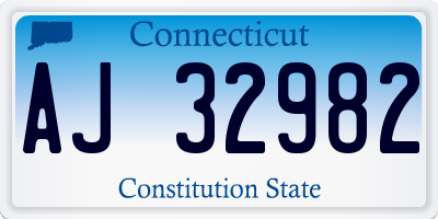 CT license plate AJ32982