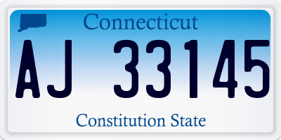 CT license plate AJ33145