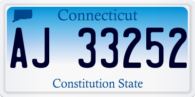 CT license plate AJ33252