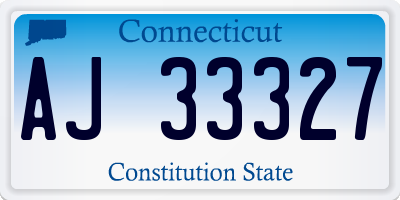 CT license plate AJ33327