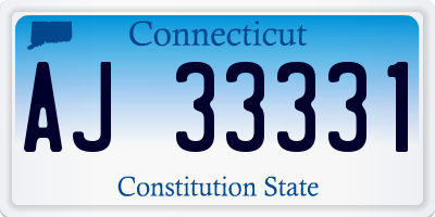 CT license plate AJ33331
