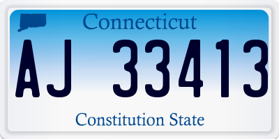 CT license plate AJ33413