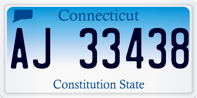 CT license plate AJ33438