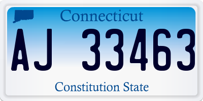 CT license plate AJ33463
