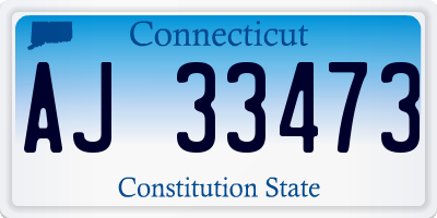 CT license plate AJ33473
