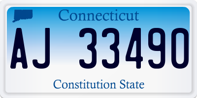 CT license plate AJ33490