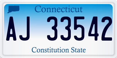 CT license plate AJ33542
