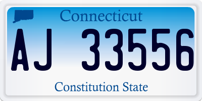CT license plate AJ33556