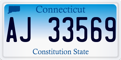 CT license plate AJ33569
