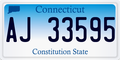 CT license plate AJ33595