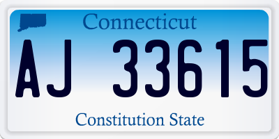 CT license plate AJ33615