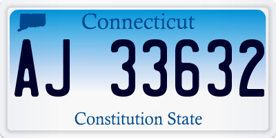 CT license plate AJ33632