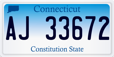 CT license plate AJ33672