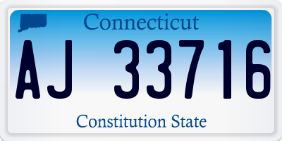 CT license plate AJ33716