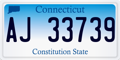 CT license plate AJ33739