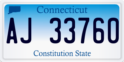 CT license plate AJ33760