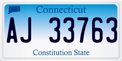 CT license plate AJ33763