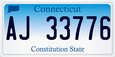 CT license plate AJ33776