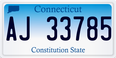 CT license plate AJ33785