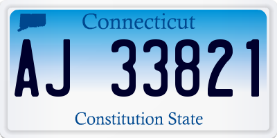 CT license plate AJ33821