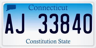 CT license plate AJ33840