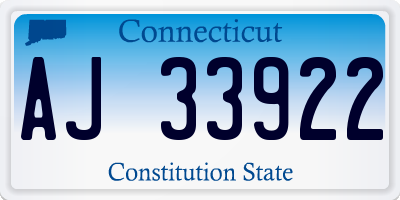 CT license plate AJ33922
