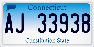 CT license plate AJ33938