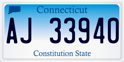 CT license plate AJ33940