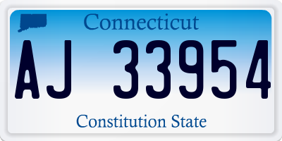 CT license plate AJ33954