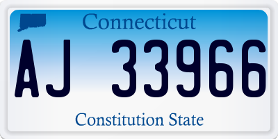 CT license plate AJ33966