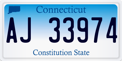 CT license plate AJ33974