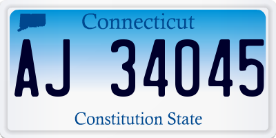 CT license plate AJ34045