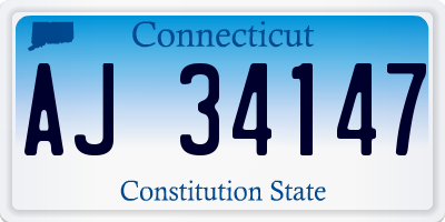 CT license plate AJ34147