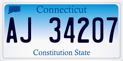 CT license plate AJ34207