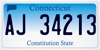 CT license plate AJ34213