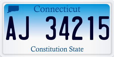 CT license plate AJ34215