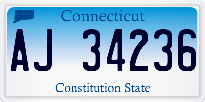 CT license plate AJ34236