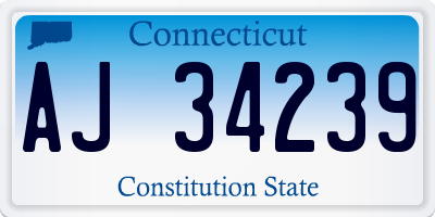 CT license plate AJ34239