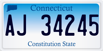 CT license plate AJ34245