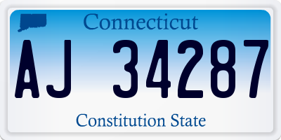 CT license plate AJ34287