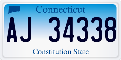 CT license plate AJ34338