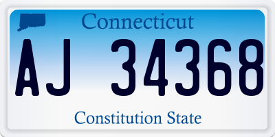 CT license plate AJ34368