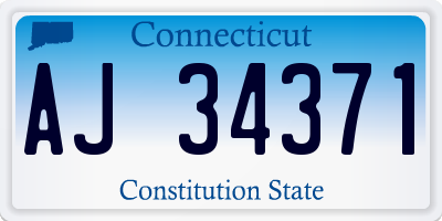 CT license plate AJ34371