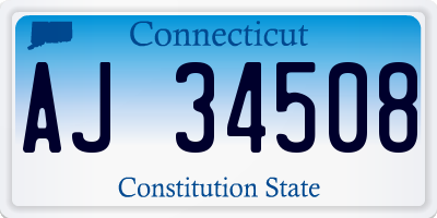 CT license plate AJ34508