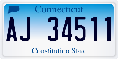 CT license plate AJ34511