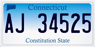 CT license plate AJ34525